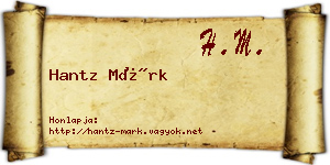 Hantz Márk névjegykártya